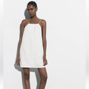 Zara nylon cargo mini dress white Small NWT 2989 213